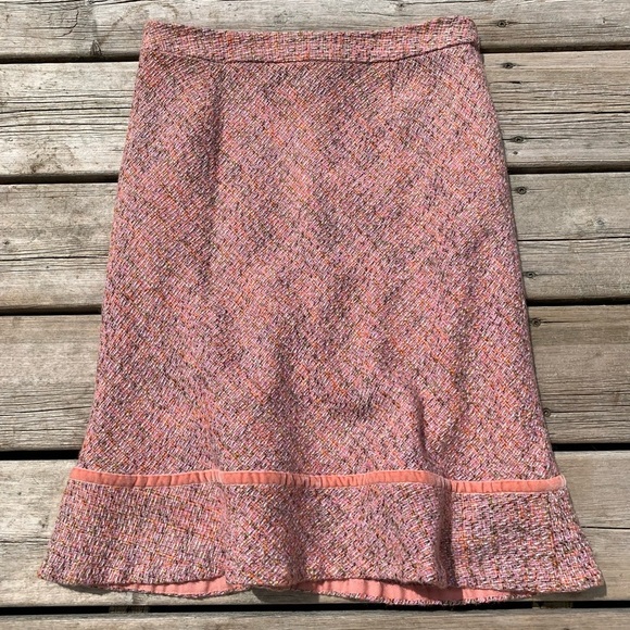 💜 GAP Tweed Skirt Size 4 Pink and Cream - Picture 6 of 6